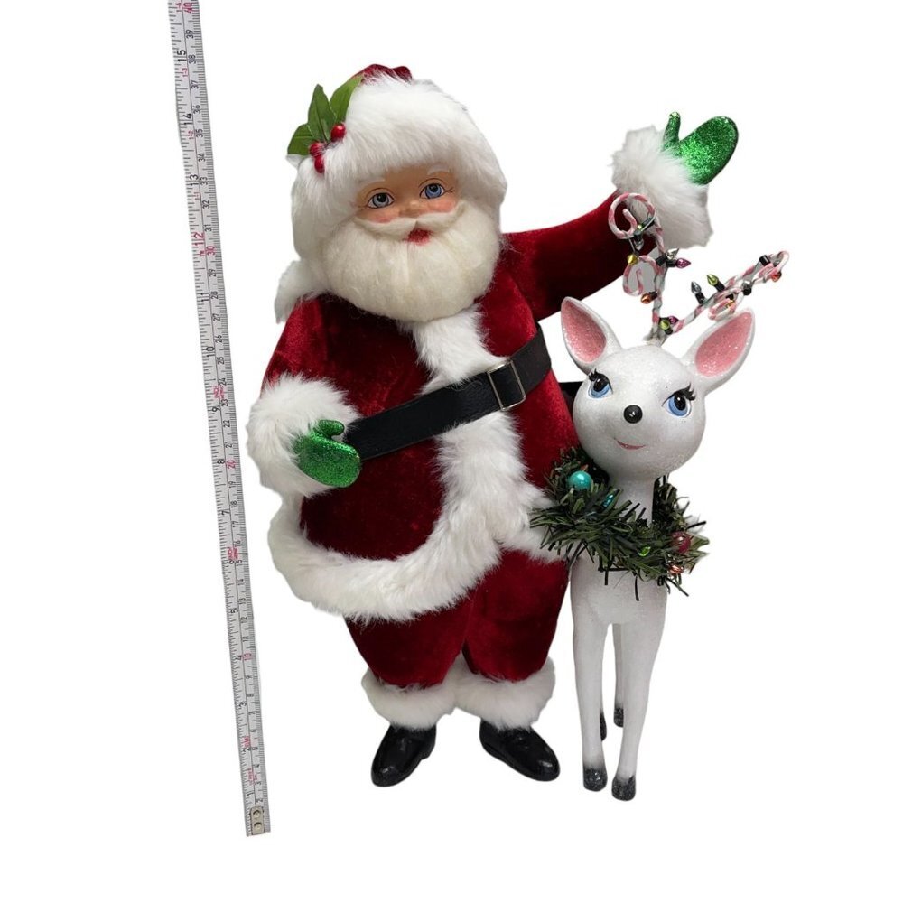 Katherine's Collection Mistletoe Santa with Reindeer Christmas Decorative Figure - Picture 5 of 9